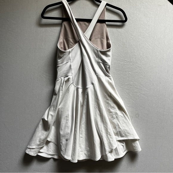 Lululemon Court Crush Dress White Sleeveless Tennis Skirt Skort Dress Sz 8/M - Picture 5 of 15